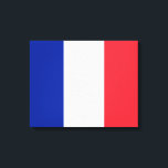 French Flag (France) Canvas Print<br><div class="desc">This design features the national flag of France (officially the French Republic, République française), which is a country consisting of metropolitan France in Western Europe and several overseas regions and territories. The metropolitan area of France extends from the Mediterranean Sea to the English Channel and the North Sea, and from...</div>
