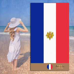 French flag & France monogrammed / beach towel