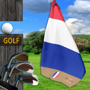 French flag & France monogrammed Golf Towel