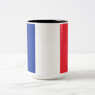 French Flag (France) Two-Tone Coffee Mug