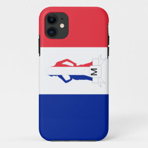 French flag & girl monogram iPhone 11 case