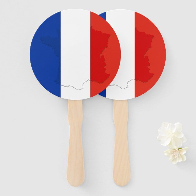 French flag hand fan (Front and Back)
