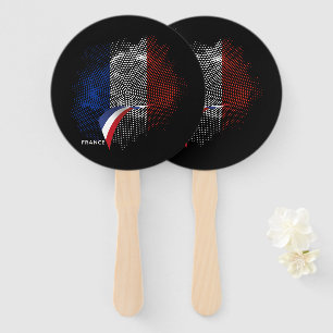 French flag hand fan