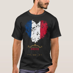 French Flag Heart Idea For Kids & France Flag Heri T-Shirt