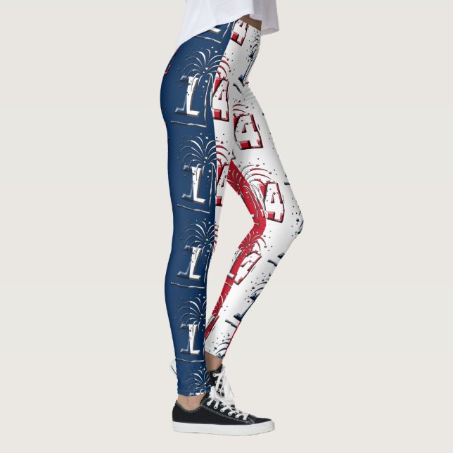 French Flag July 14 Quatorze Juillet Bastille Day Leggings (Right)