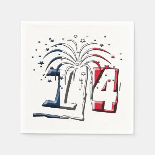 French Flag July 14 Quatorze Juillet Bastille Day Napkin