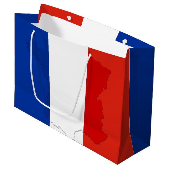 French flag large gift bag (Front Angled)