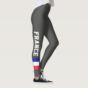 French flag leggings for sport fitness yoga