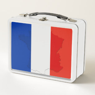 French flag metal lunch box