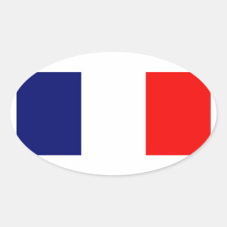 French Flag Oval Sticker