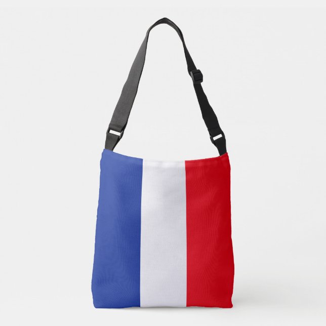 French Flag Patriotic Colours International Travel Crossbody Bag (Front)