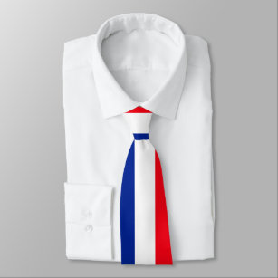 French Flag Patriotic Colours International Travel Tie