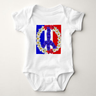 french flag peace sign baby bodysuit