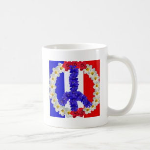french flag peace sign coffee mug