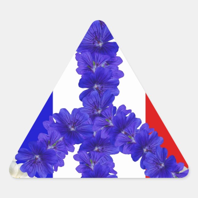 french flag peace sign triangle sticker (Front)