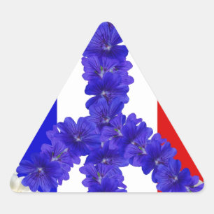 french flag peace sign triangle sticker