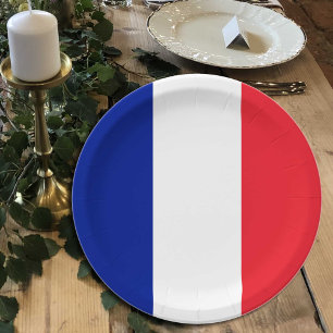 French Flag plates, party, sports, France Paper Plate