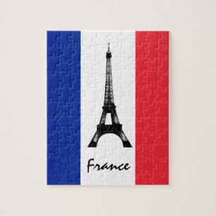 French flag Puzzle, Eiffel Tower, Holiday, France Jigsaw Puzzle