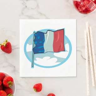 French Flag Red White Blue Napkins