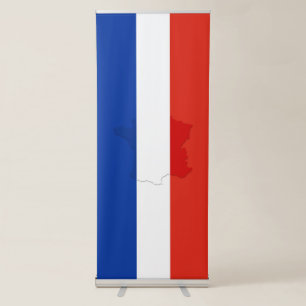 French flag retractable banner