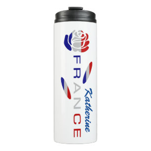 French Flag Rose Personalised Thermal Tumbler