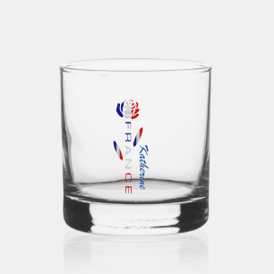French Flag Rose Personalised Whiskey Glass