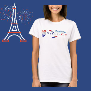 French Flag Rose Personalised Women's T-Shirt