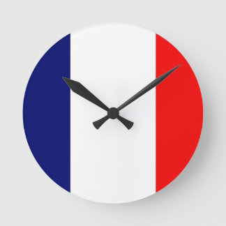 French Flag Round Clock