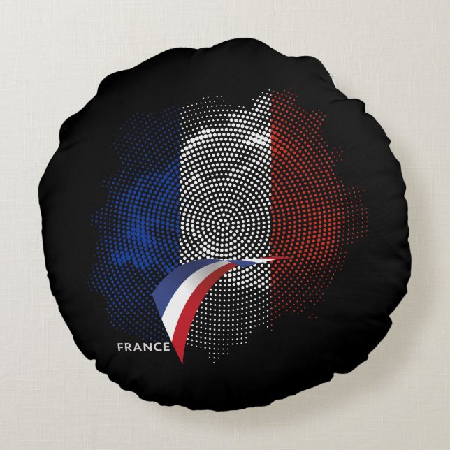 French flag round cushion (Back)