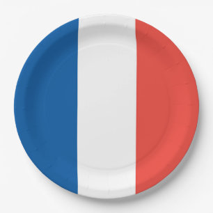 French Flag: Tricolor Bastille Day Party Paper Plate