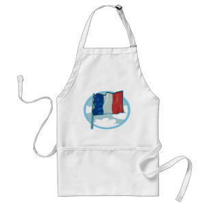 French Flag Tricolour Blue White Red France Standard Apron