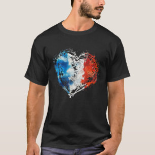 French Flag Vintage France Heart Patriotic Men Wom T-Shirt