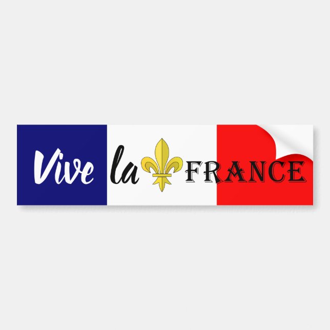 French flag Vive Le France Bumper Sticker (Front)