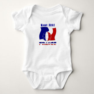French Flag with Soccer Ball Baby Bodysuit