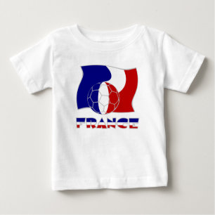 French Flag with Soccer Ball Baby T-Shirt