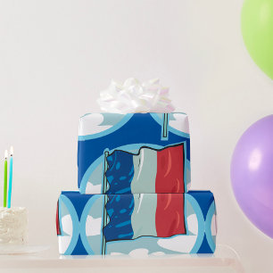 French Flag Wrapping Paper