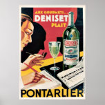 French Flavoued Liqueur Ads Art Deco Vintage Poster<br><div class="desc">REPRO. print of Aux gourmets Deniset plait, Anis supérieur Pontarlier by Anonymous circa 1930. Digitally refurbished to bring out the original colours, even better and fix as many imperfections as possible. This art piece would look great when framed in the home, office, bar, cafe, pub or restaurant! Please customise the...</div>
