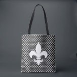 French Fleur de Lis Black and White Pattern Busine Tote Bag<br><div class="desc">This fleur de lis pattern adds a little French style and flair. The design is something you might find in a sophisticated Parisian palace or a New Orleans Mardi Gras celebration. The black and white colour palate combined with the vintage fleur de lis is elegant Parisian chic or a cool...</div>