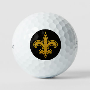 French Fleur De Lis Gold and Black Golf Balls