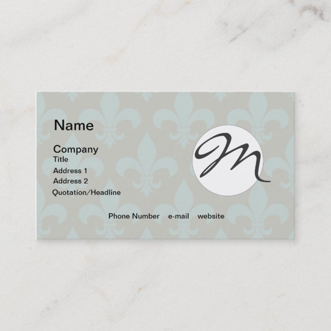 French Fleur de lis Pattern Classic Business Card (Front)