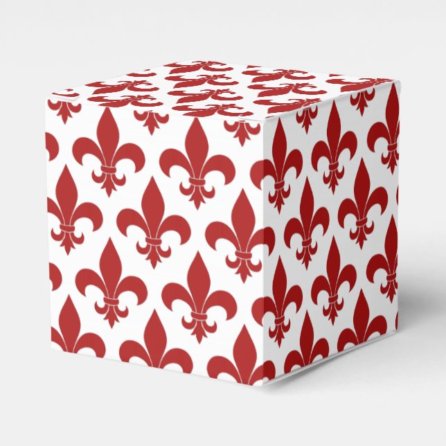 French Fleur de lis Pattern Classic Favour Box (Front Side)