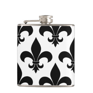 French Fleur de lis Pattern Classic Hip Flask