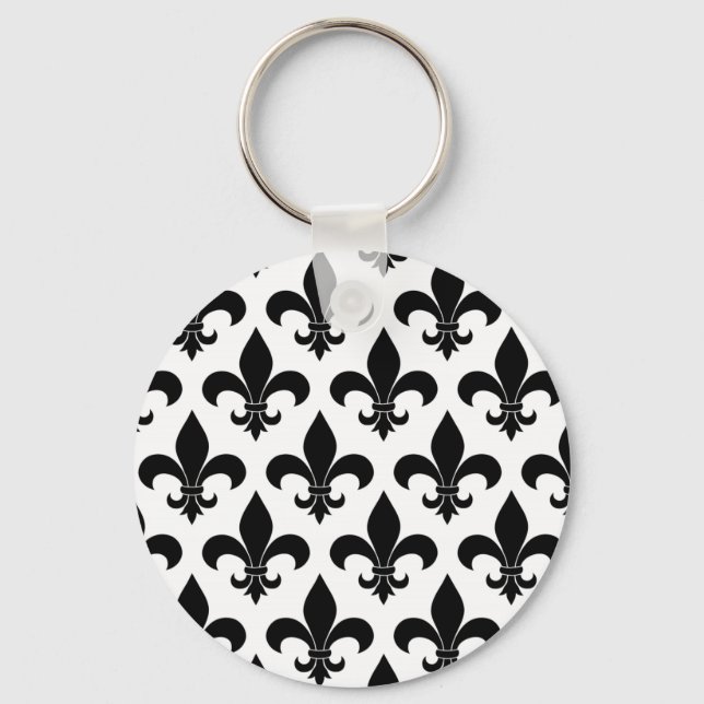 French Fleur de lis Pattern Classic Key Ring (Front)
