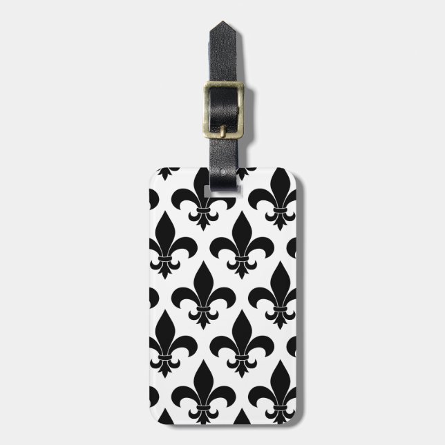 French Fleur de lis Pattern Classic Luggage Tag (Front Vertical)