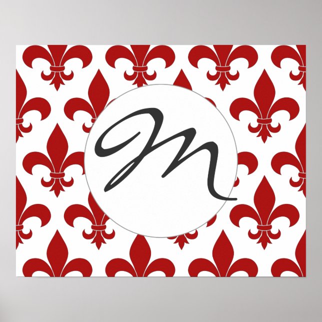 French Fleur de lis Pattern Classic Poster (Front)