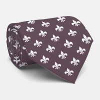 French Fleur de Lis Pattern Dark Mauve Purple