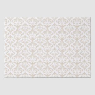 French Fleur de Lis Pattern Elegant Vintage Beige  Tissue Paper