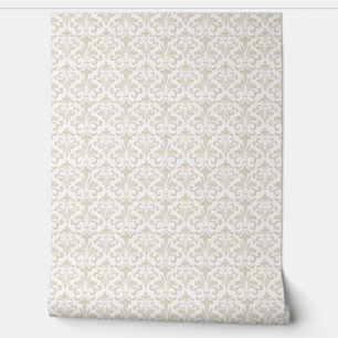 French Fleur de Lis Pattern Elegant Vintage Beige  Wallpaper