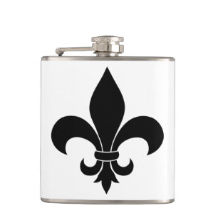 French Fleur de lis Pattern  Hip Flask