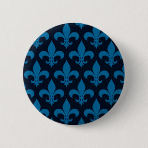 French fleur de lis pattern Parisian 6 Cm Round Badge